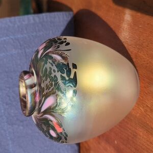 Hand Blown Iridescent Glass Vase